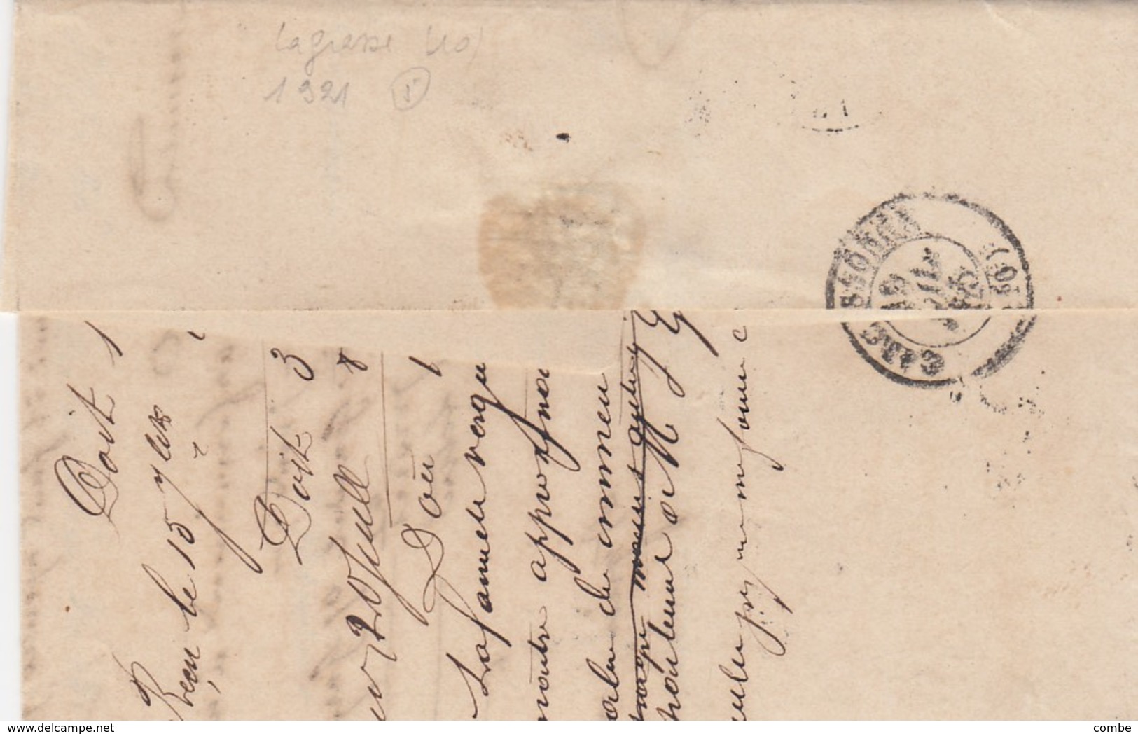 LETTRE 15 JUIL 65. AUDE LAGRASSE GC 1921. PAIRE NAPOLEON 20c.POUR CARCASSONNE   / 2 - 1849-1876: Klassik