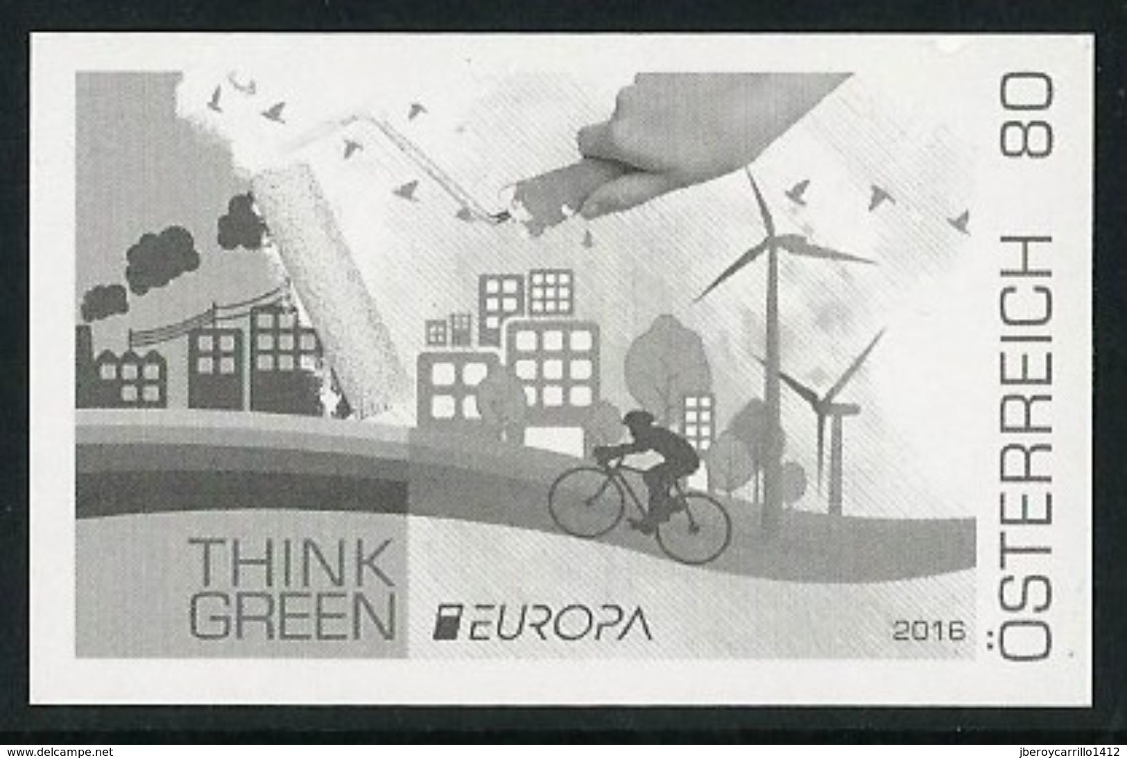 AUSTRIA/ ÖSTERREICH - EUROPA 2016 -TEMA "ECOLOGIA -EL PENSAMIENTO VERDE -THINK GREEN".- BLACK PRINT - 2016