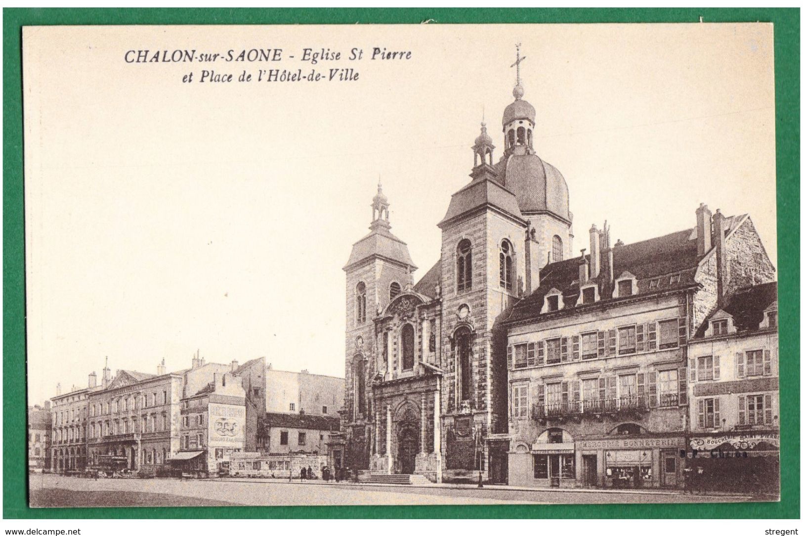 71 - CHALON-sur-SAONE - Eglise St-Pierre Et Place De L'Hôtel De Ville - - Chalon Sur Saone
