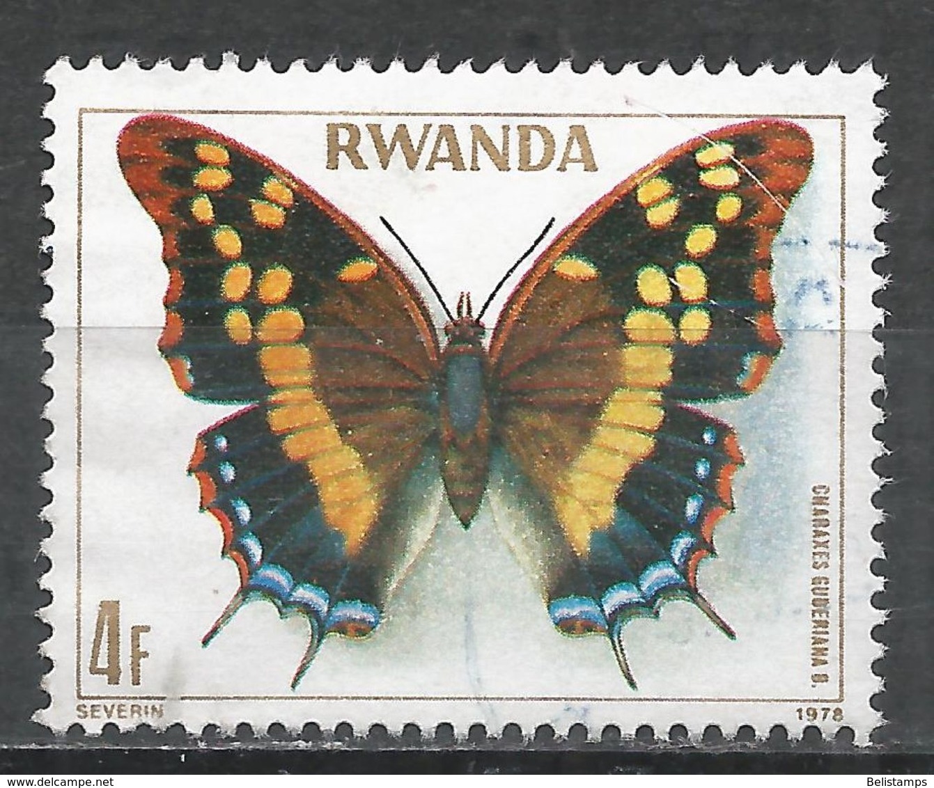 Rwanda 1979. Scott #908 (U) Charaxes Guderiana, Butterfly - Oblitérés