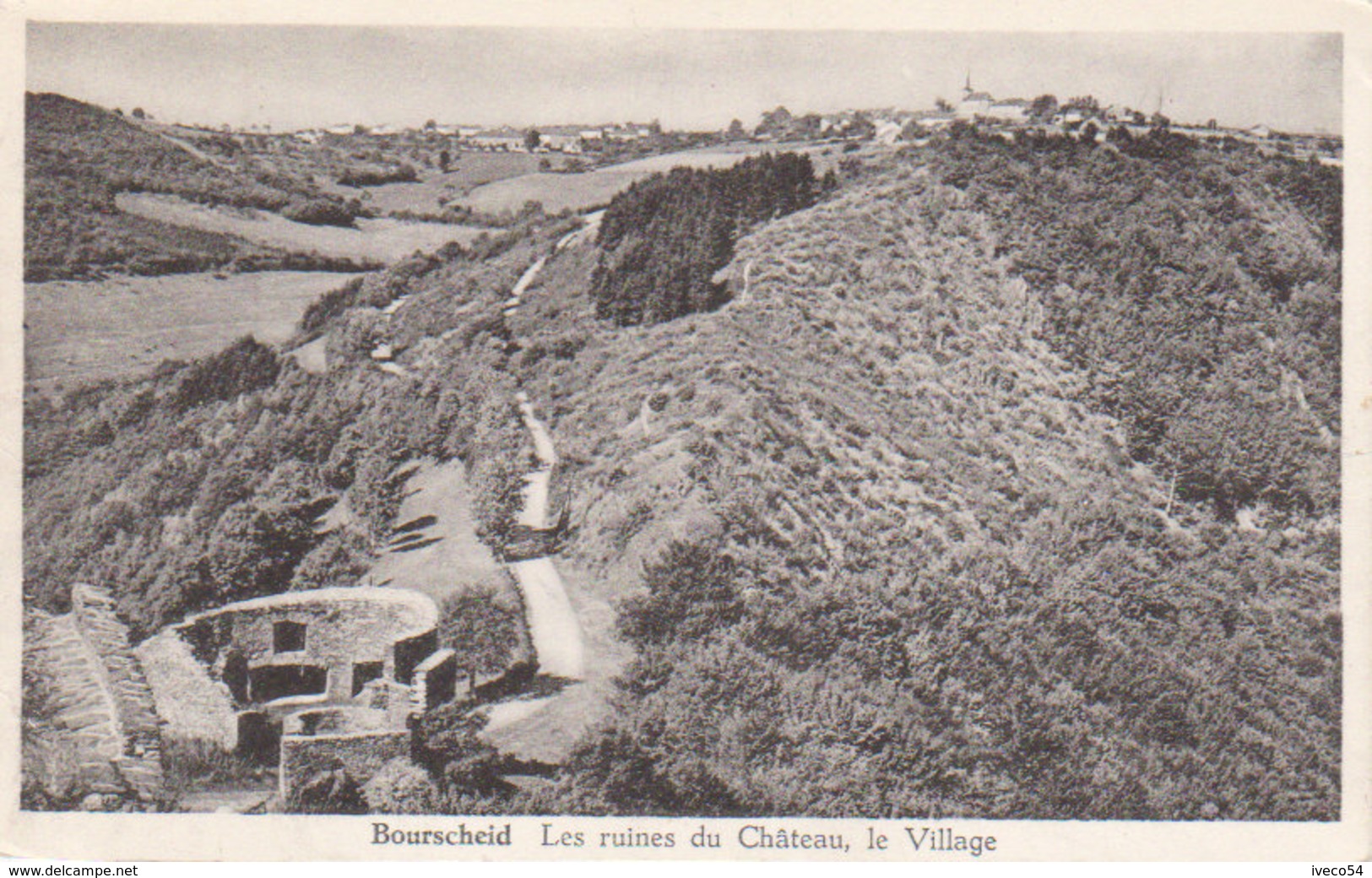 1953 Bourscheid  " Les Ruines Du Château , Le Village " - Bourscheid