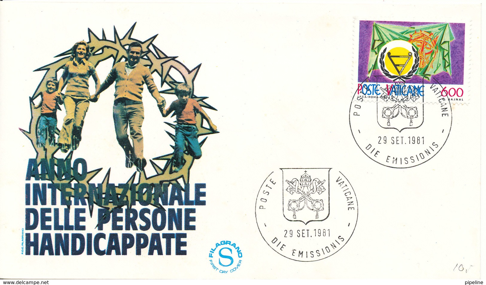 Vatican FDC 29-9-1981 International Year Of Disabled With Cachet - FDC