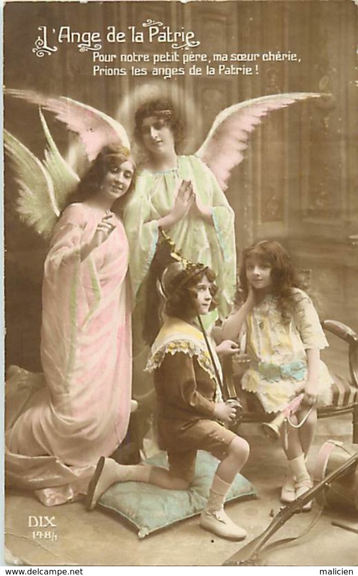 - Themes - Ref-A426- Guerre 1914-18 - Patriotique - L Ange De La Patrie - Anges - Enfants - - Patriotiques