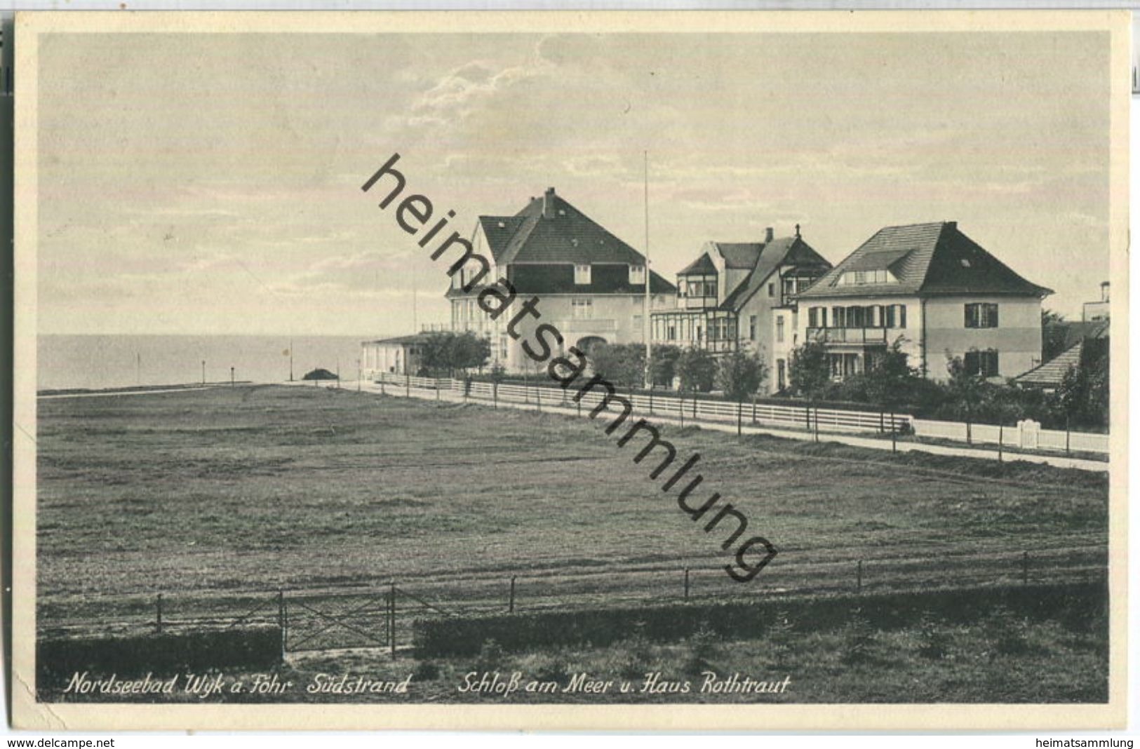 Wyk Auf Föhr - Südstrand - Schloss Am Meer - Haus Rothtraut - Foto-Ansichtskarte - Verlag Geyer & Co Breslau - Föhr