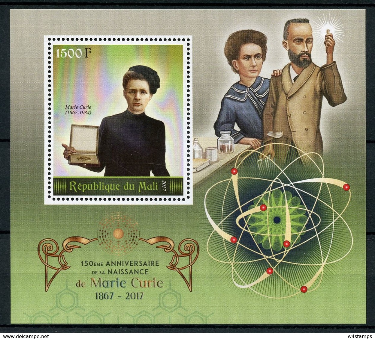 Mali 2017 MNH Marie Curie 150th Birth Anniv 1v S/S Science Physics Stamps - Fisica