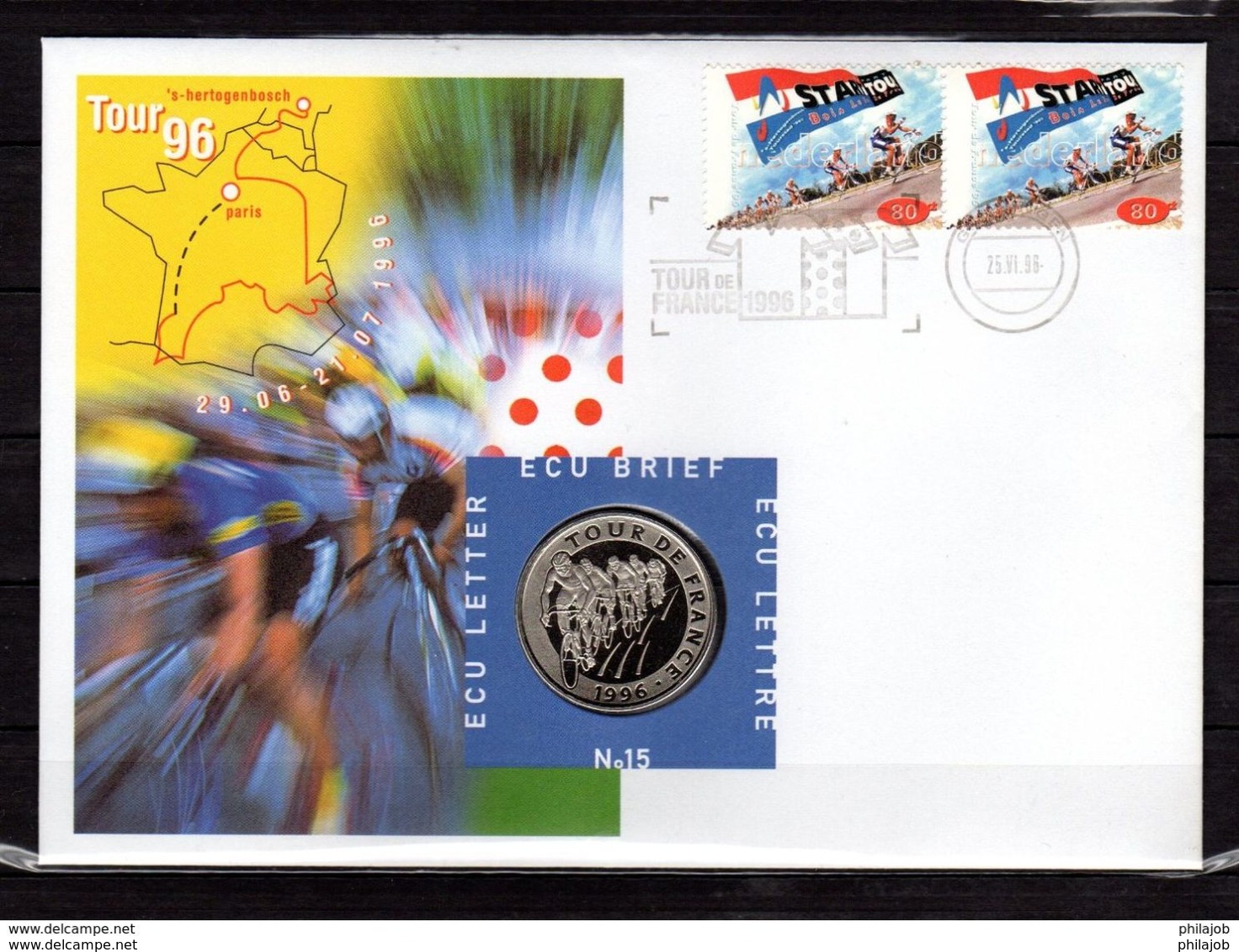 " TOUR DE FRANCE / CYCLISME " Sur Enveloppe 1er Jour Et Monnaie (1 ECU) De 1996 En Parfait état. Voir Les 2 Scans. FDC - Radsport