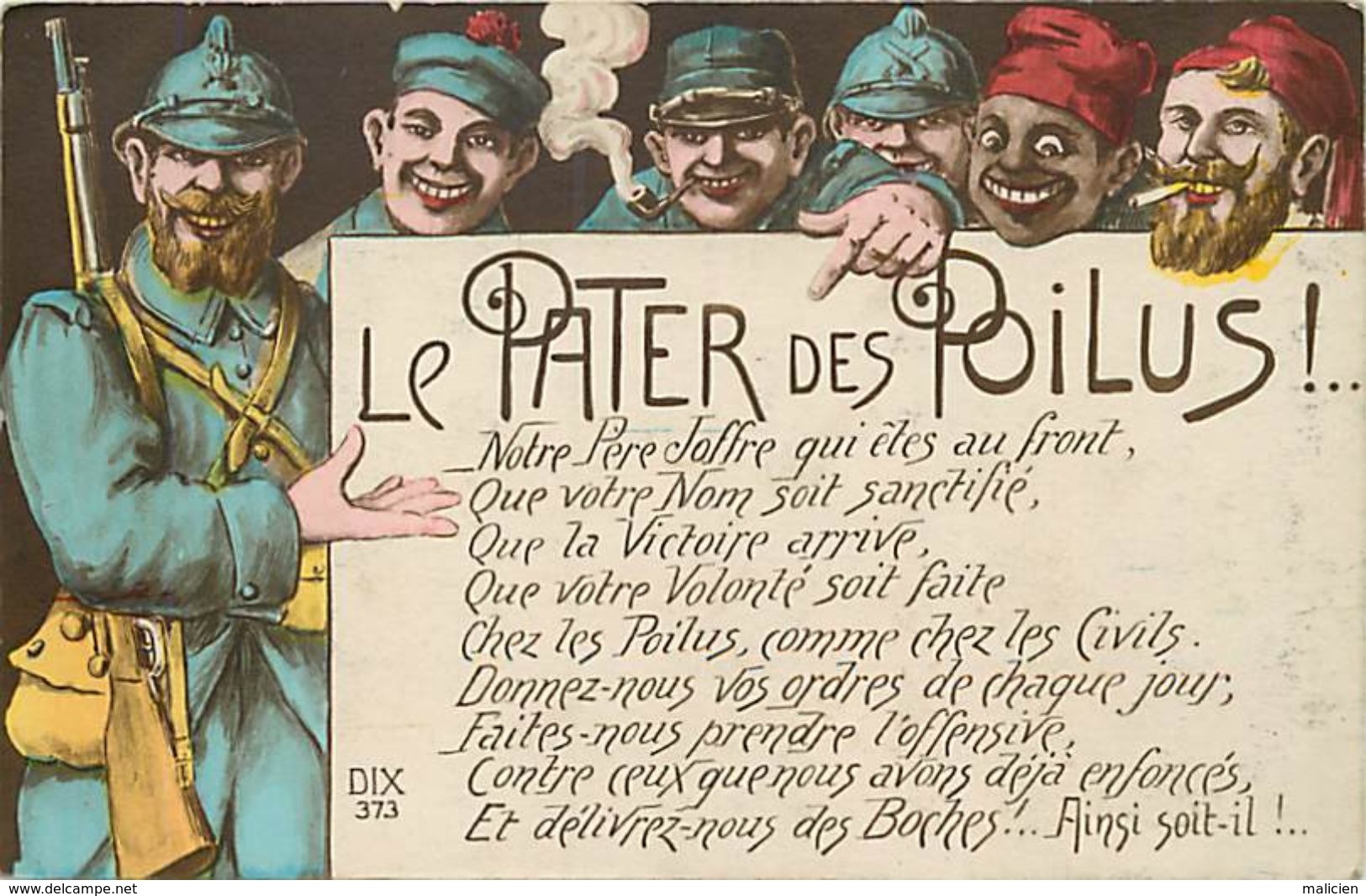 - Themes - Ref-A415- Guerre 1914-18 - Patriotique - Le Pater Des Poilus - Poilu - Joffre - Regiments - - Patriotiques