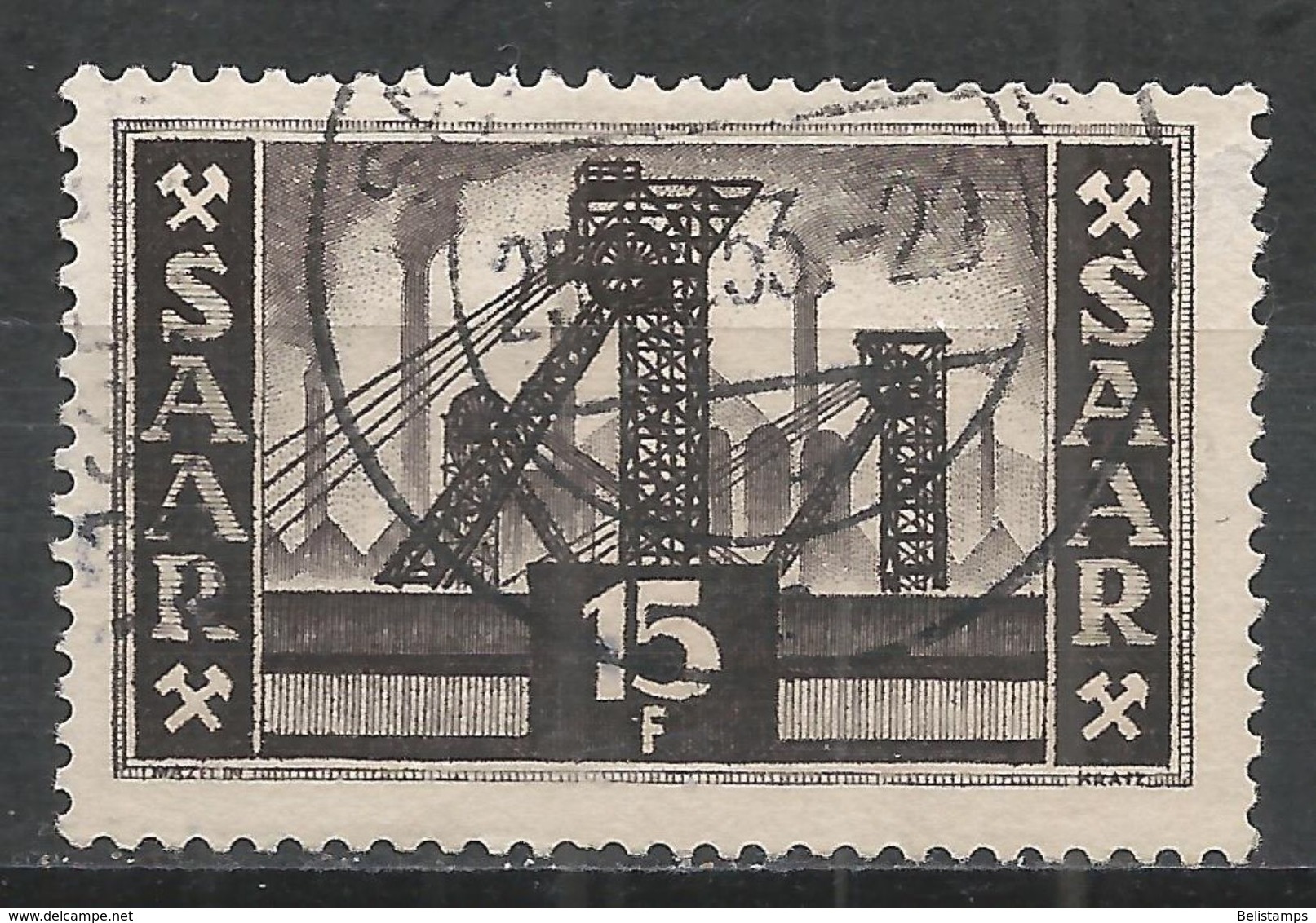 Saar 1952. Scott #240 (U) Mine Shafts - Used Stamps