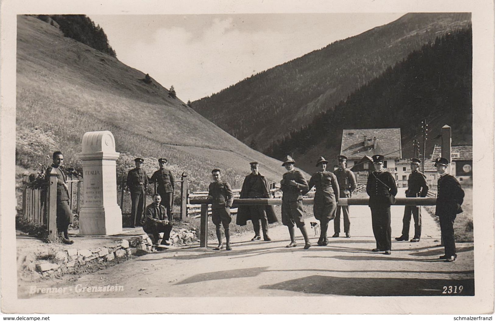 AK Brenner Grenze Grenzstein Brennerpass Passo Brennero Stempel A Steinach Gries Venn Lueg Ritten Österreich Südtirol - Steinach Am Brenner