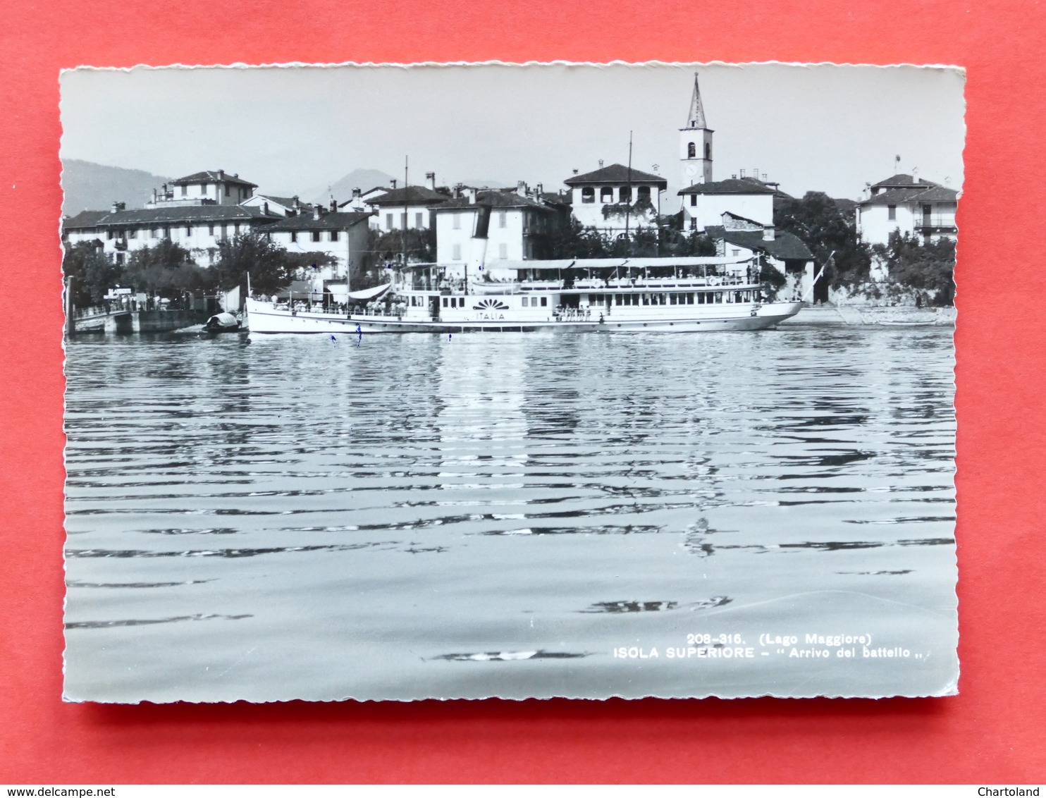 Cartolina Lago Maggiore - Isola Superiore - Arrivo Del Battello - 1965 - Verbania