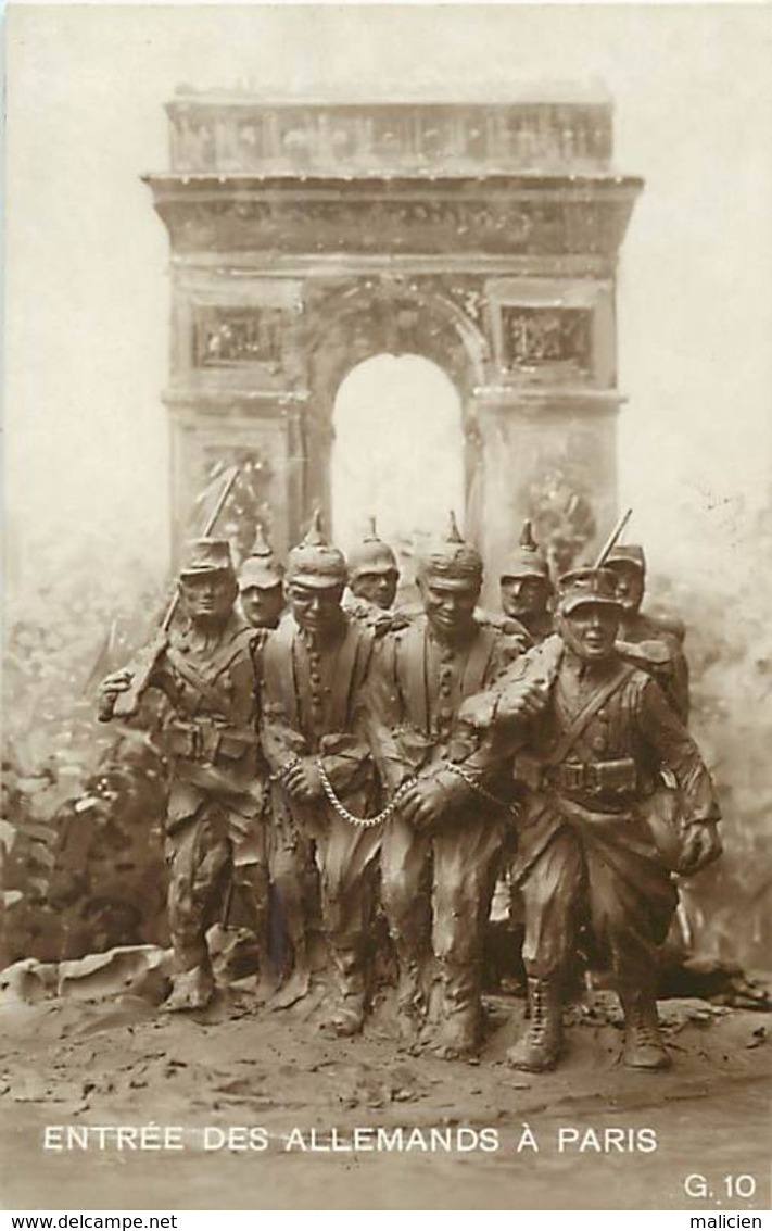 - Themes - Ref-A379- Guerre 1914-18 - Patriotique - Entree Des Allemands A Paris - Arc De Triomphe - - Patriotiques