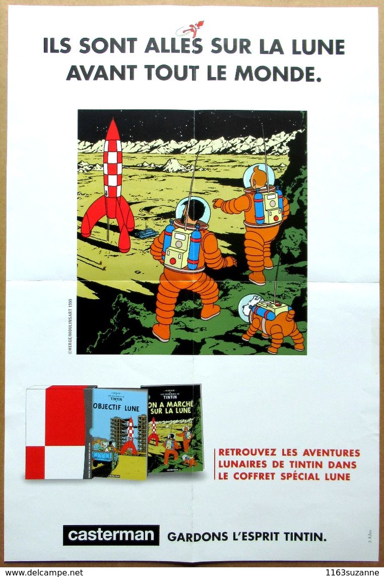 TINTIN (Hergé) > COFFRET SPECIAL LUNE : Objectif Lune + On A Marché Sur La Lune + Poster - Tintin