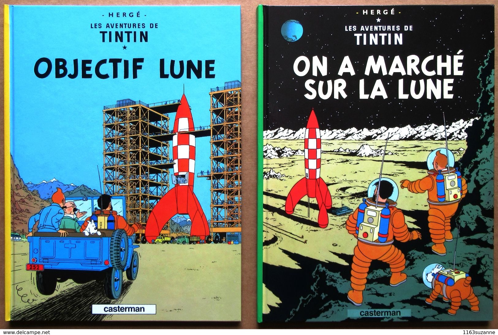 TINTIN (Hergé) > COFFRET SPECIAL LUNE : Objectif Lune + On A Marché Sur La Lune + Poster - Tintin