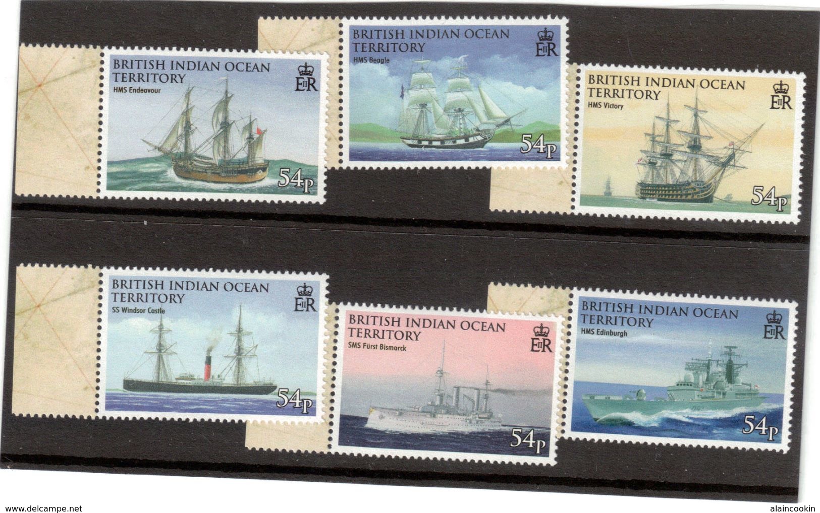 CP 65 - OCEAN INDIEN - PO 415/420** (MNH) De 2009 - ENDEAVOUR-BEAGLE-VICTORY-WINDSOR CASTLE-FÜRST BISMARCK-EDINBURGH. - Storia Postale