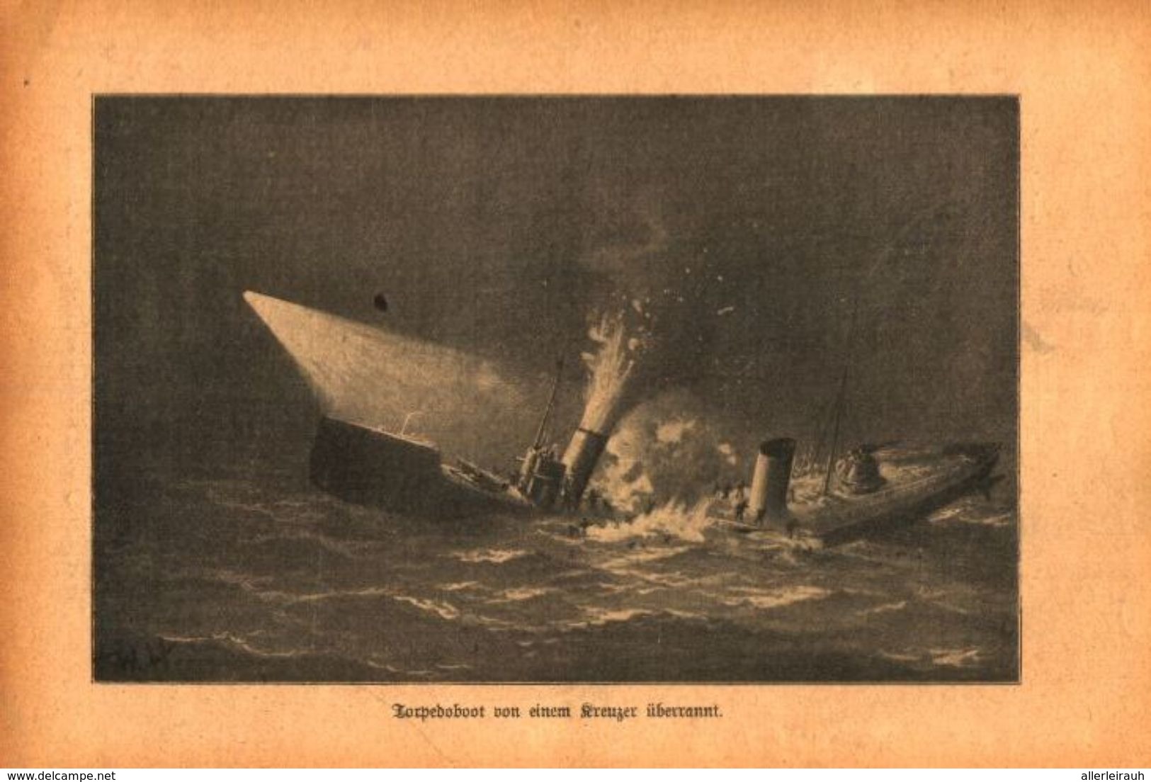 Torpedoboot Von Einem Kreuzer Ueberrannt /Druck,entnommen Aus Zeitschrift /Datum Unbekannt - Pacchi