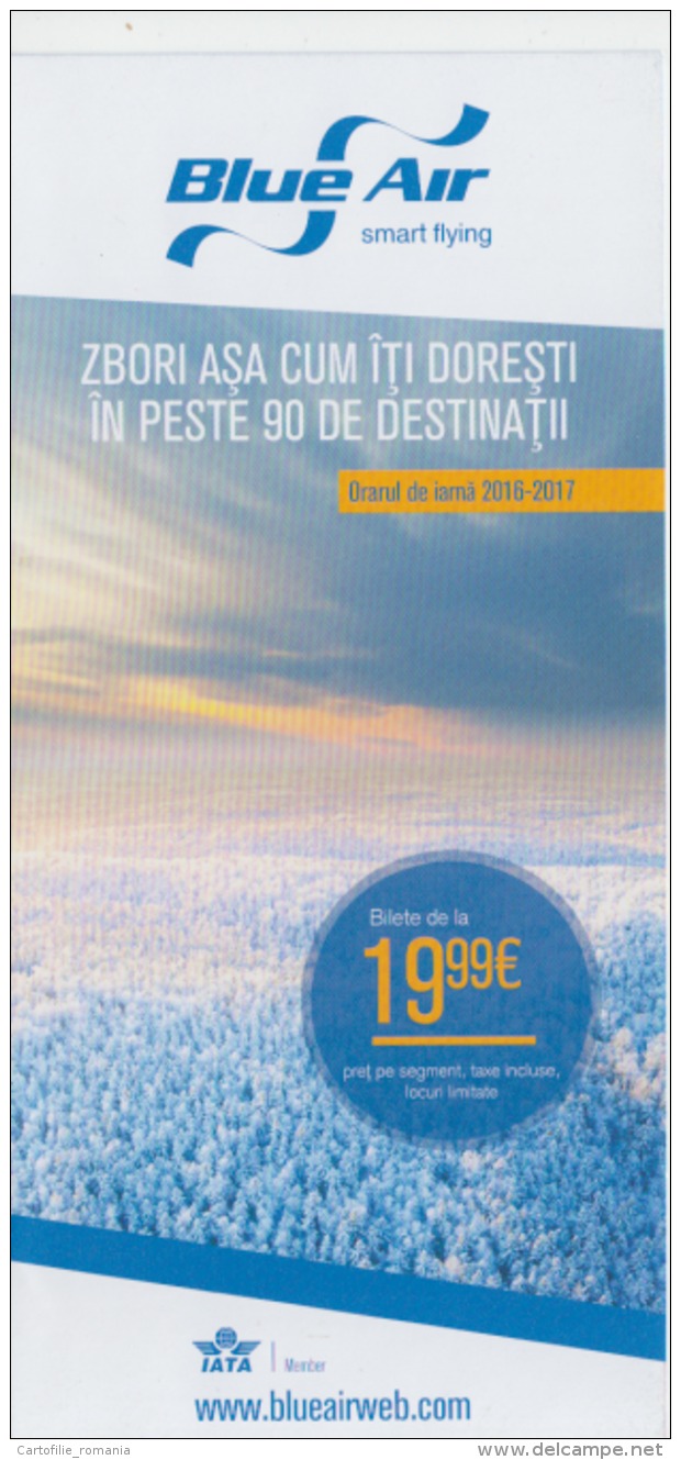 Romania - Timetable - Blue Air Smart Flying - Winter 2016-2017 - Europa