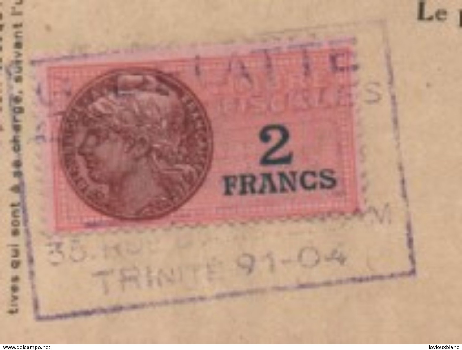 Quittance De Loyer /Reçu/Timbre Fiscal 2 Francs/ Boulogne-Billancourt/ 1945                        QUIT18 - Non Classés