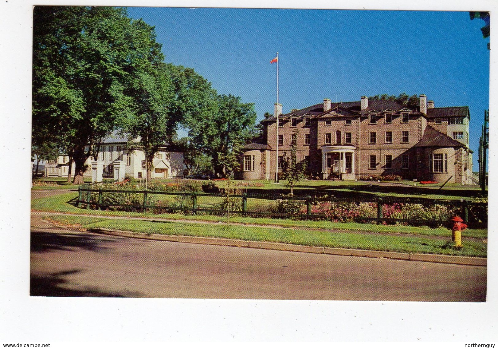 FREDERICTON, New Brunswick, Canada, R. C. M. P. Headquarters "J", 1950's? Chrome Postcard - Fredericton