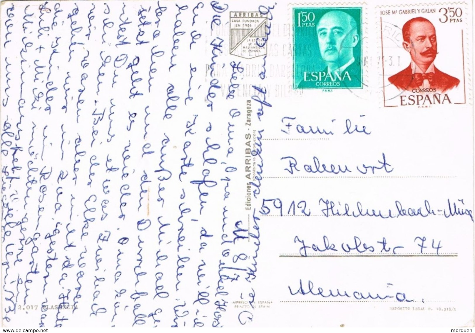 28015. Postal MADRID 1971. Viasta Varias PLASENCIA (Caceres) - Cartas & Documentos