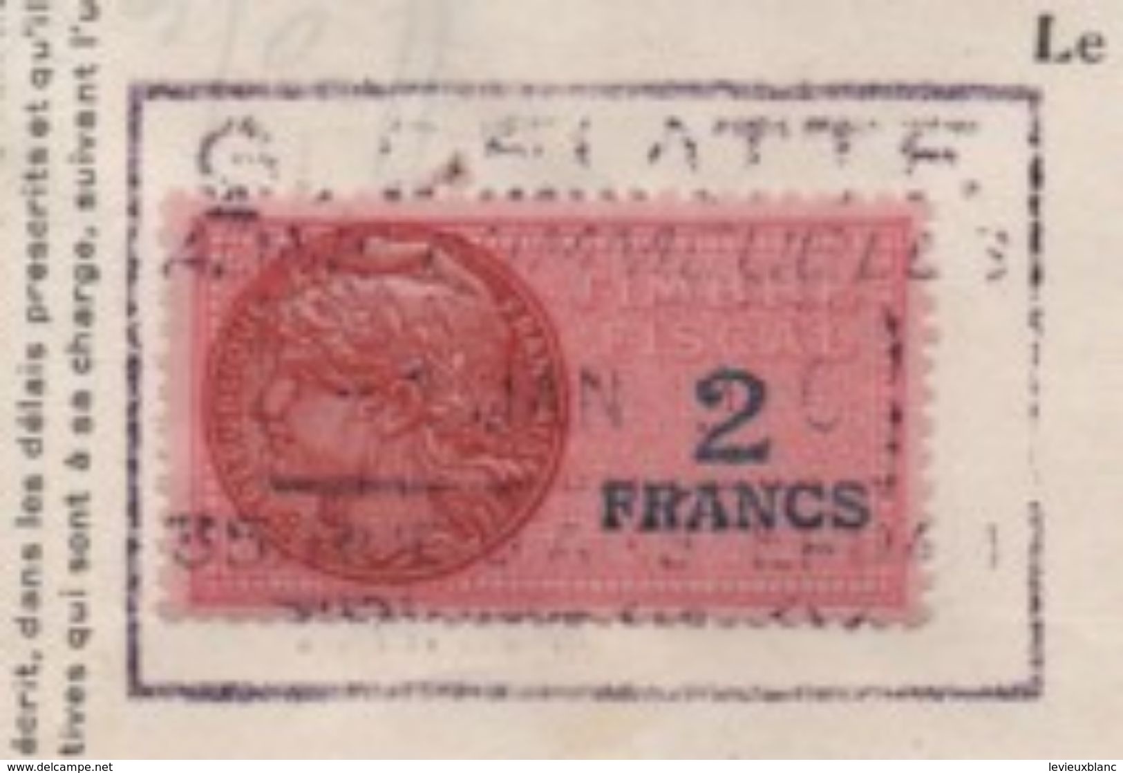 Quittance De Loyer /Reçu/Timbre Fiscal 2 Francs/ Boulogne-Billancourt/ 1946                       QUIT23 - Non Classés