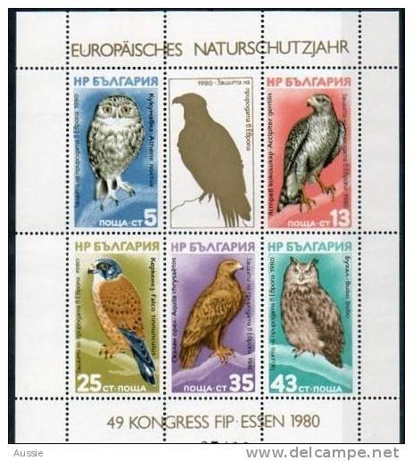 Bulgarie Bulgarije 1980 Yvertn° Bloc 95 B *** MNH Cote 65 Euro Vogels Oiseaux Birds - Hojas Bloque