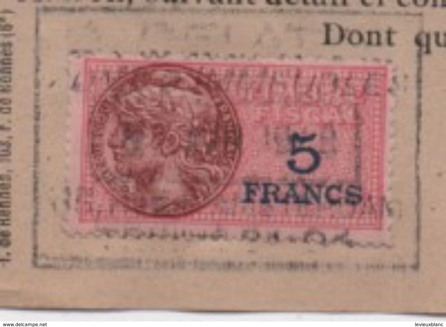 Quittance De Loyer /Reçu/Timbre Fiscal 5  Francs/ Boulogne-Billancourt/ 1948                      QUIT25 - Non Classés