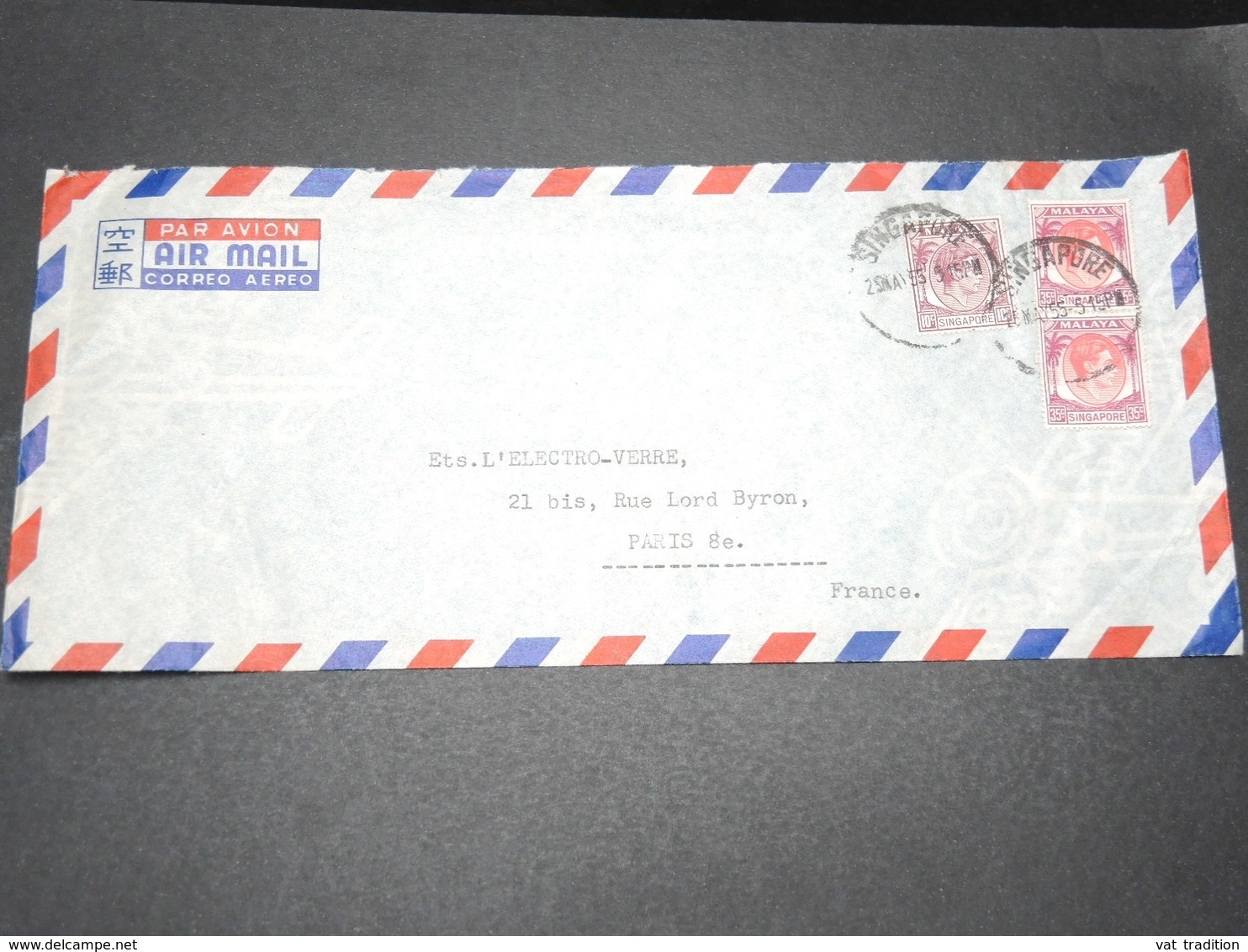 MALAISIE - Enveloppe De Singapour Pour Paris En 1955 - L 15460 - Malaya (British Military Administration)