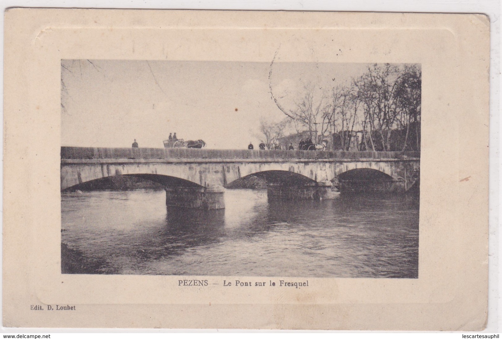 Pezens Le Pont Sur Le Fresquel Edit Loubet Voiture A Cheval Dessus 1904 - Autres & Non Classés