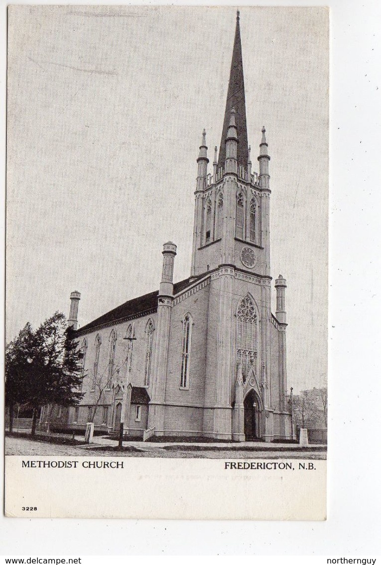 FREDERICTON, New Brunswick, Canada, Methodist Church, 1908 WB&R Postcard - Fredericton