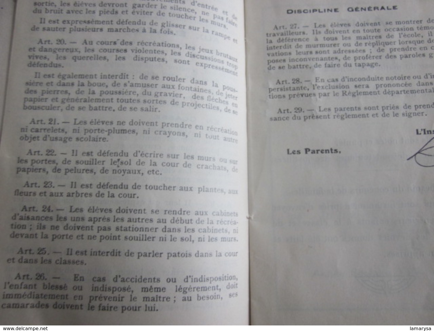 1934 ECOLE Publique FILLES VILLE DE SAINT RAPHAEL Diplôme & Bulletins Scolaire ÉCOLIÈRE DE NOBILI Jeannine Règlement Int - Diplômes & Bulletins Scolaires