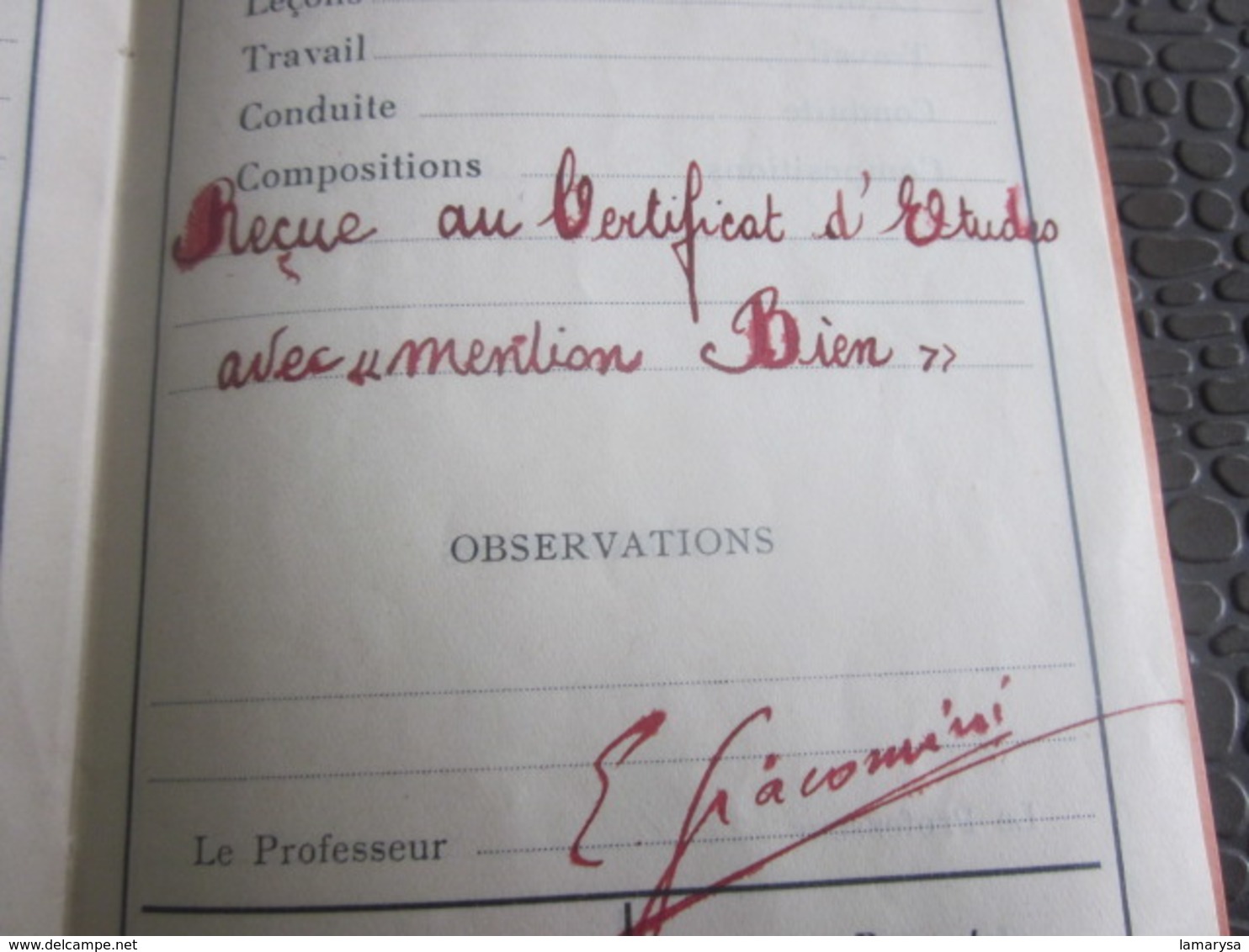 1934 ECOLE publique FILLES VILLE DE SAINT RAPHAEL Diplôme & Bulletins Scolaire ÉCOLIÈRE DE NOBILI Jeannine règlement int