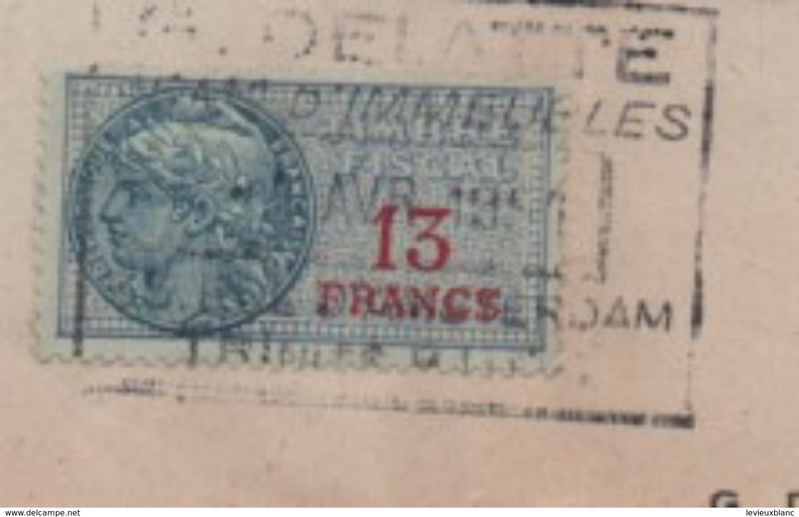 Quittance De Loyer /Reçu/Timbre Fiscal 13 Francs / Boulogne-Billancourt/ 1951       QUIT34 - Non Classés