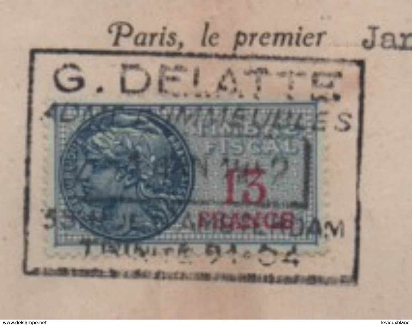 Quittance De Loyer /Reçu/Timbre Fiscal 13 Francs / Boulogne-Billancourt/ 1952       QUIT35 - Non Classés
