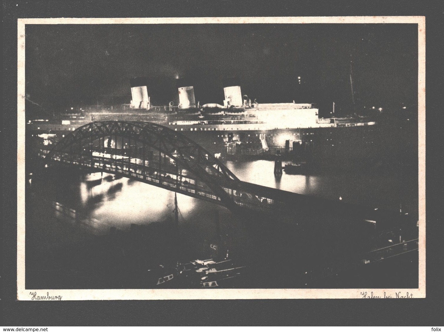 Hamburg - Hafen Bei Nacht - Kupfertiefdruck - Schiff / Bateau - Andere & Zonder Classificatie