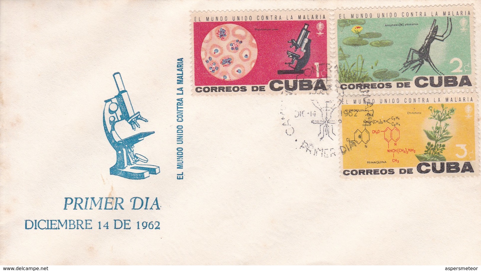 CUBA. EL MUNDO CONTRA LA MALARIA . FDC.-TBE-BLEUP - FDC