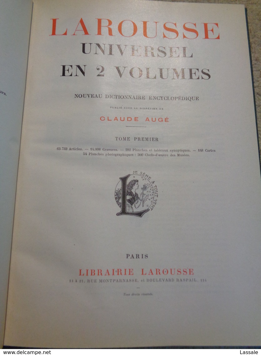 Larousse Universel - Claude Augé - 1922 - Dictionnaires