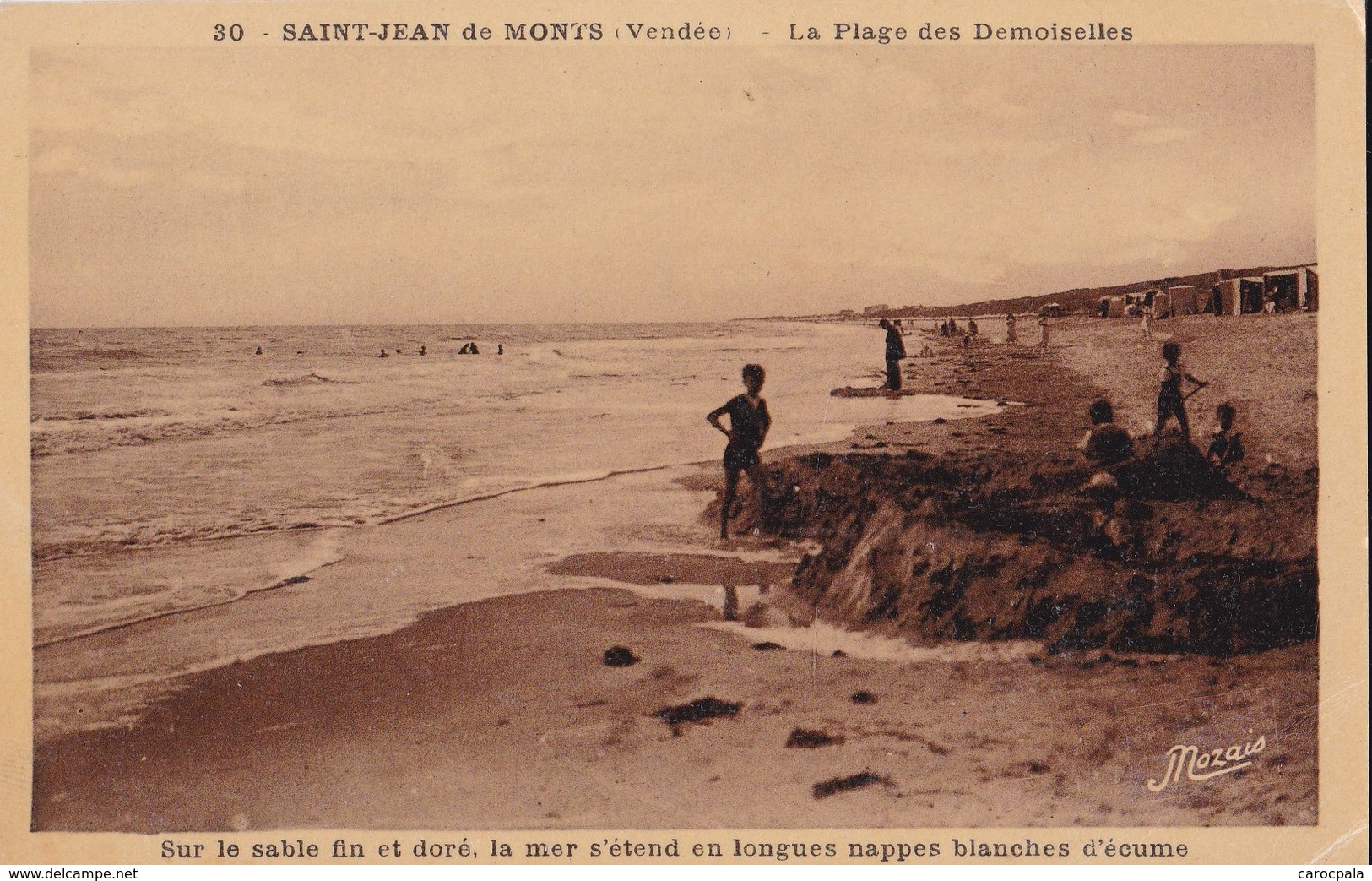 Carte 1930 SAINT JEAN DE MONTS / PLAGE DES DEMOISELLES - SUR LE SABLE FIN ET DORE - Saint Jean De Monts