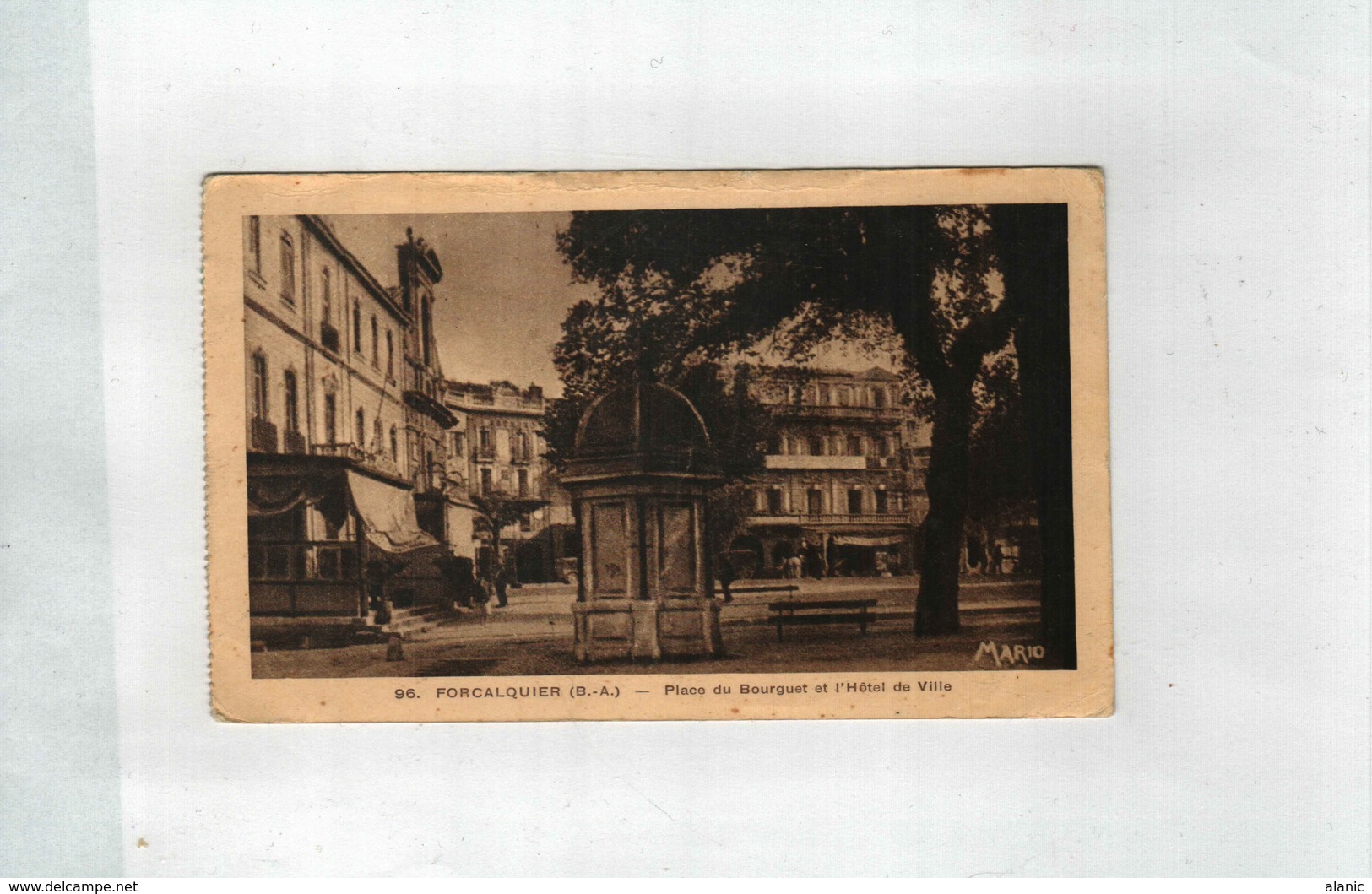 [04] Alpes De Haute Provence > Forcalquier -PLACE DU BOURGUET ET L'HOTEL DE VILLE-08/10/31 - Forcalquier