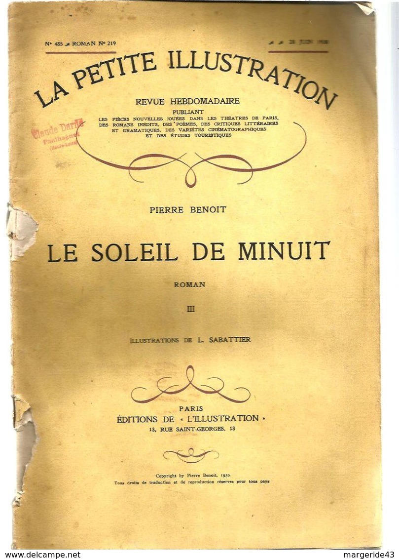 LOT DE 8 EXEMPLAIRES DE LA PETITE ILLUSTRATION 1928 à 1930