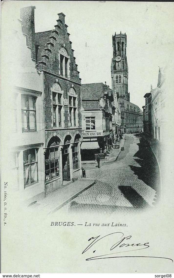 Belgique BRUGES Brugge La Rue Aux Laines  Dos Non Divisé - Brugge