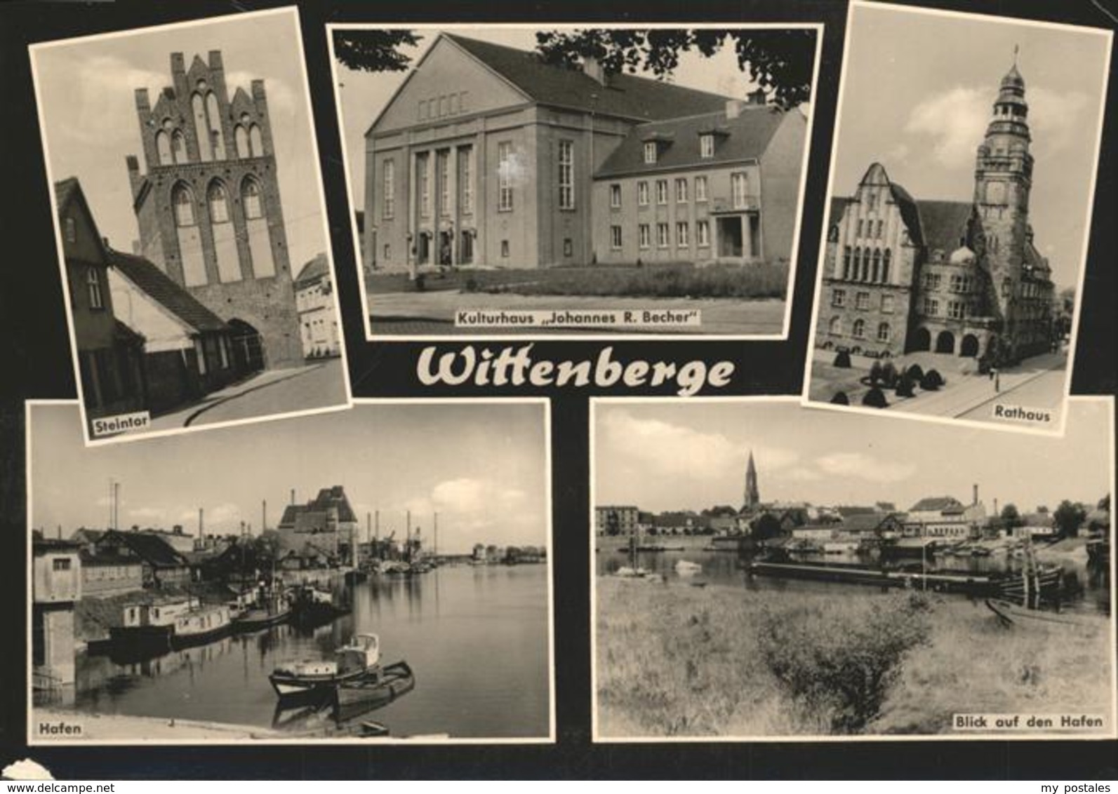 41235642 Wittenberge Kulturhaus Johannes R. Becher, Rathaus, Hafen Wittenberge - Wittenberge