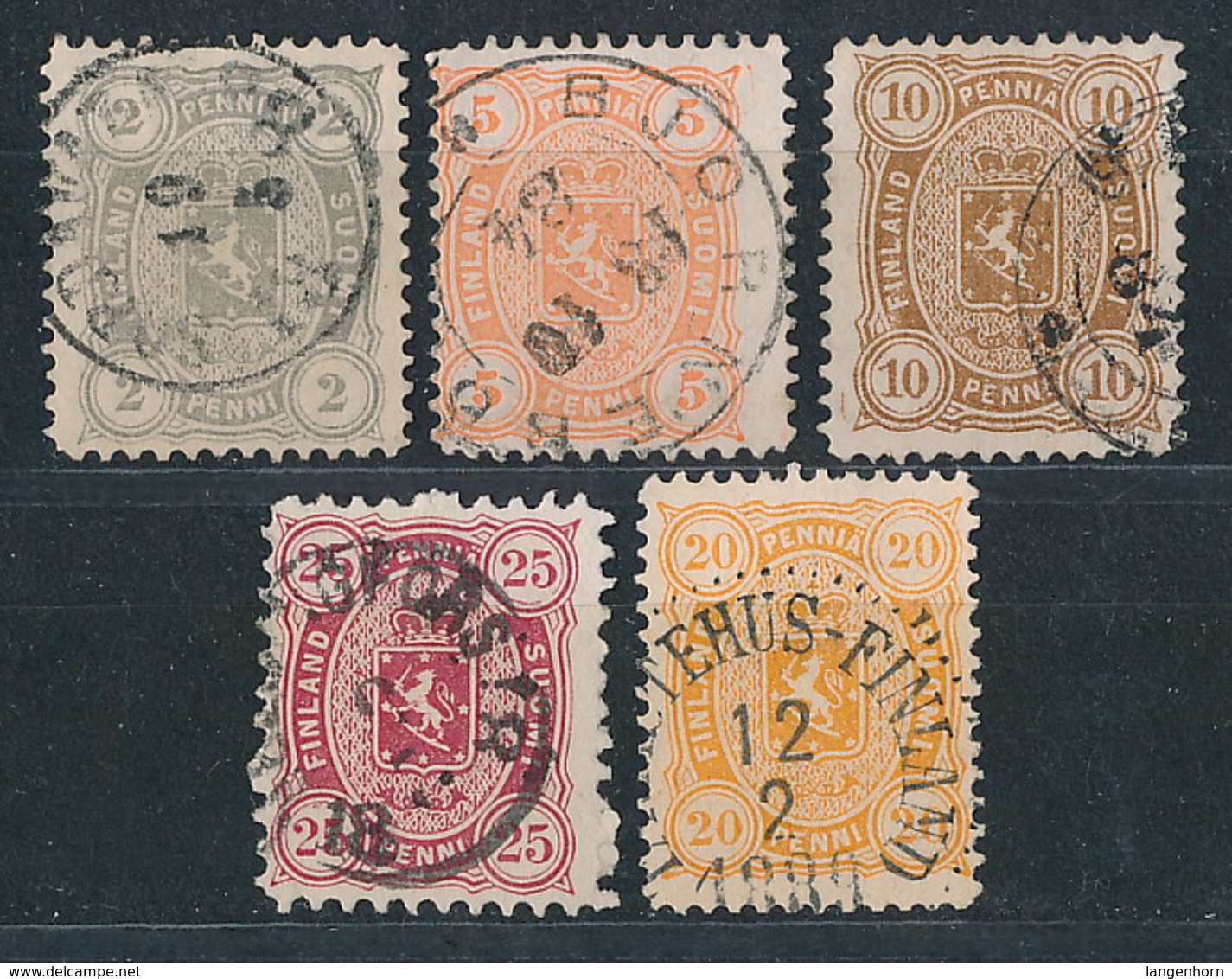 Finnland Nr. 12, 13, 15, 17, 30 ~ Michel 65,-- € - Used Stamps