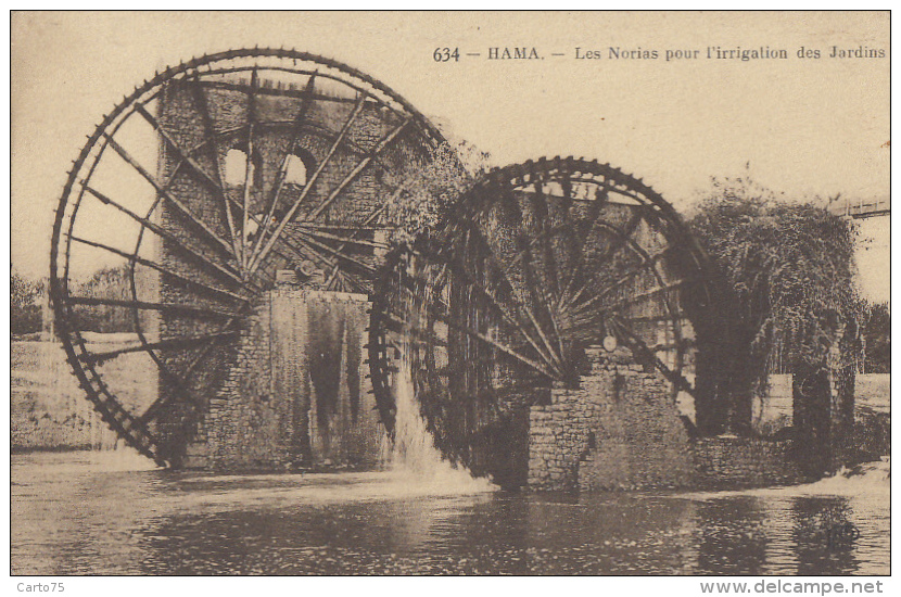 Architecture - Moulins à Eau - Roues Norias - Irrigation Jardins - Hama Syrie - 1921 - Water Mills