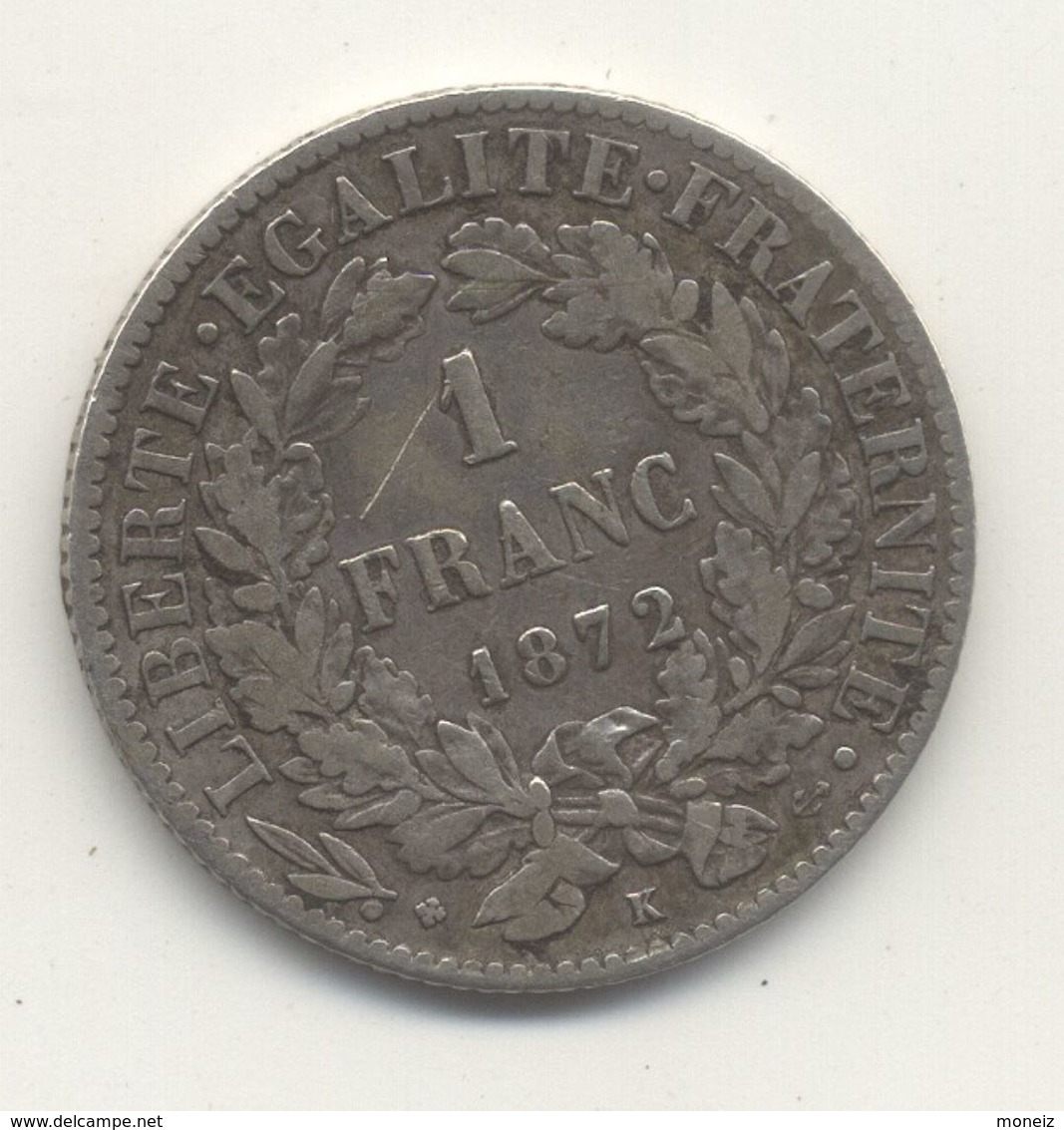 1 FRANC 1872 K CÉRÈS - Autres & Non Classés