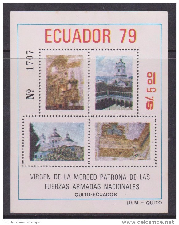 ECUADOR 1979 VIRGEN DE LA MERCED SOUVENIR SHEET - Ecuador