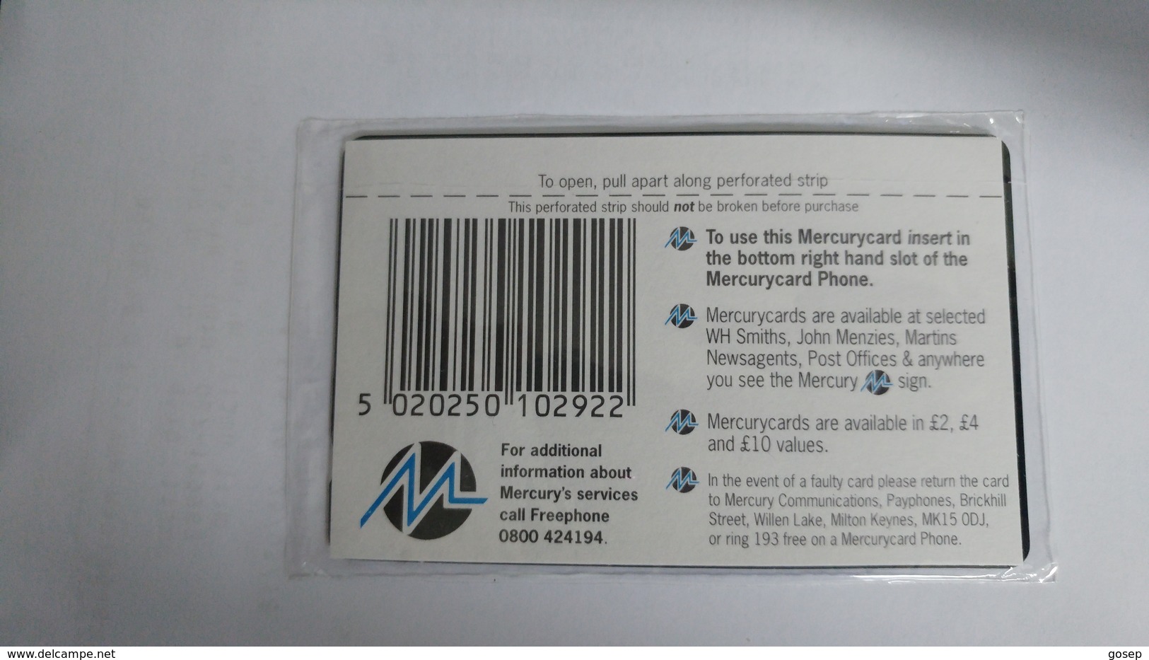 Mercury-(20mera)-pelican Services-gpt Card-(50)-(50p)-mint Card+1card Prepiad Free - Adler & Greifvögel