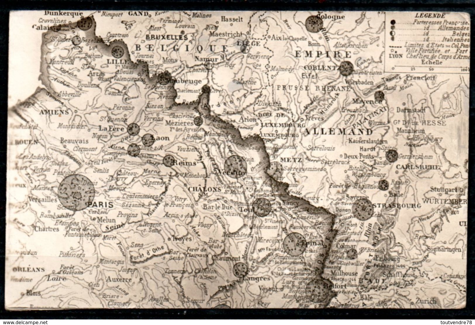 CP00-11 : Cartographie Militaire Forteresse Nord Est France 1910 - Autres & Non Classés