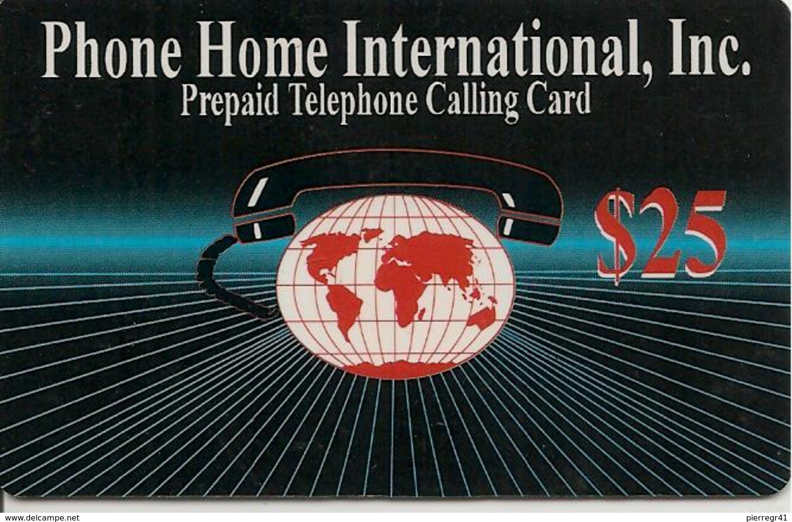 CARTE- PREPAYEE-USA-25$-PHONE HOME INTERNATIONAL-Sans Date-Plastic Epais-TBE-RARE - AT&T