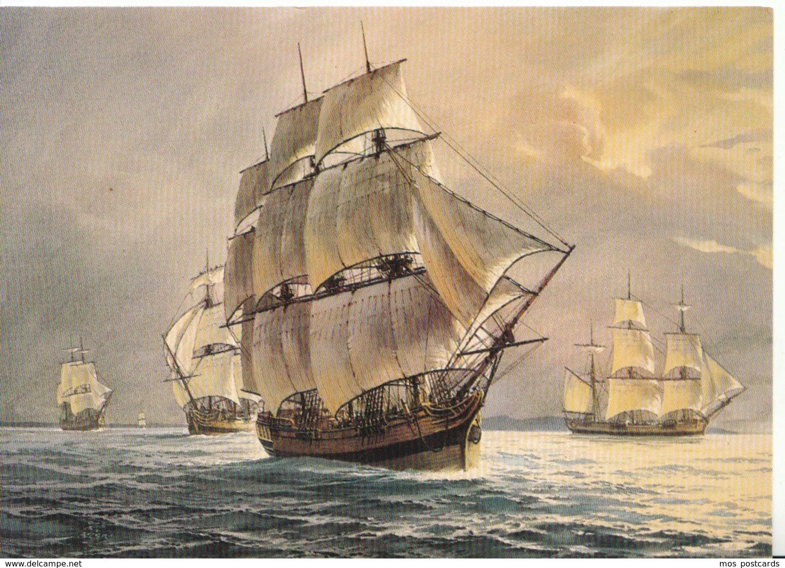 Shipping Postcard - The Convict Transport Ship - "Prince Of Wales" Leaving Portsmouth 1787 - Ref ND392 - Sailing Vessels