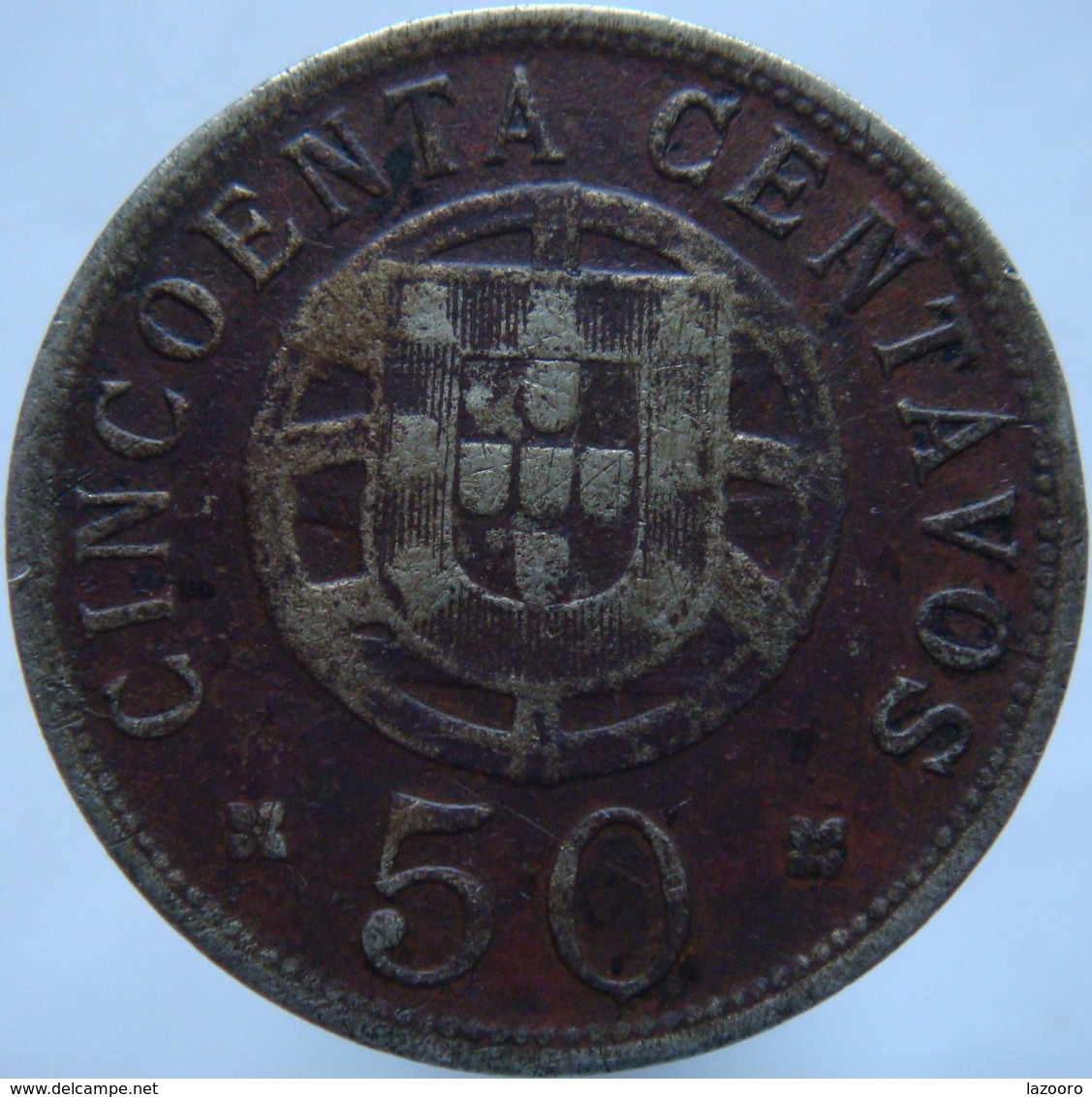 LaZooRo: Angola 50 Centavos 1927 F / VF - Angola